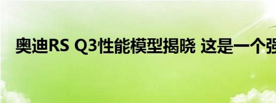 奥迪RS Q3性能模型揭晓 这是一个强大的