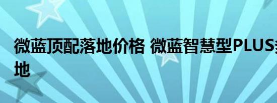 微蓝顶配落地价格 微蓝智慧型PLUS多少钱落地