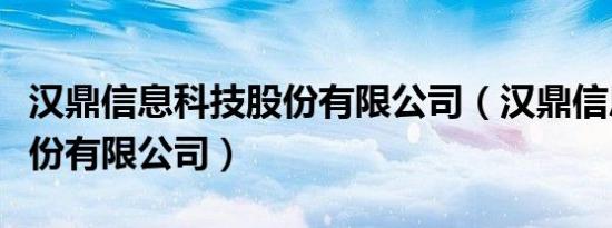 汉鼎信息科技股份有限公司（汉鼎信息科技股份有限公司）