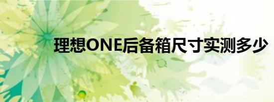 理想ONE后备箱尺寸实测多少 