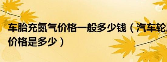 车胎充氮气价格一般多少钱（汽车轮胎充氮气价格是多少）