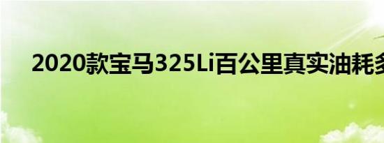 2020款宝马325Li百公里真实油耗多少 