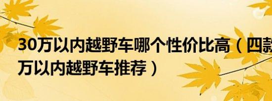 30万以内越野车哪个性价比高（四款热门30万以内越野车推荐）
