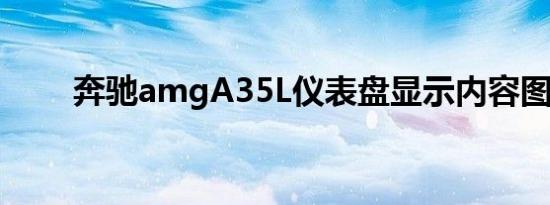 奔驰amgA35L仪表盘显示内容图解