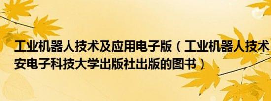 工业机器人技术及应用电子版（工业机器人技术 2006年西安电子科技大学出版社出版的图书）