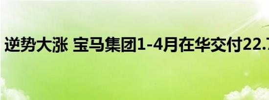 逆势大涨 宝马集团1-4月在华交付22.76万辆