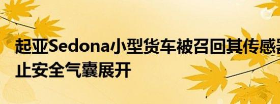 起亚Sedona小型货车被召回其传感器可以防止安全气囊展开