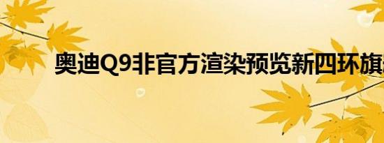 奥迪Q9非官方渲染预览新四环旗舰