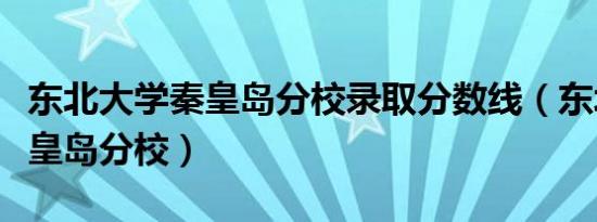 东北大学秦皇岛分校录取分数线（东北大学秦皇岛分校）