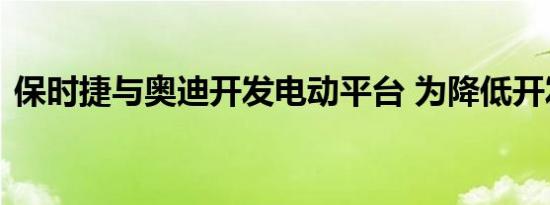 保时捷与奥迪开发电动平台 为降低开发成本