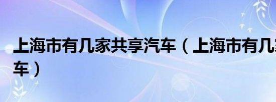 上海市有几家共享汽车（上海市有几家共享汽车）