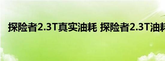 探险者2.3T真实油耗 探险者2.3T油耗实测