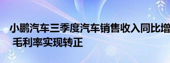 小鹏汽车三季度汽车销售收入同比增长376% 毛利率实现转正