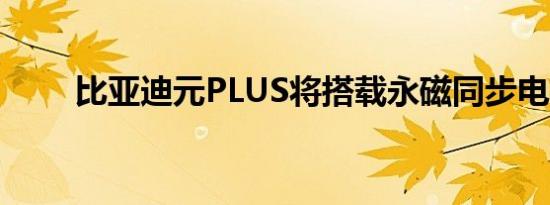 比亚迪元PLUS将搭载永磁同步电机