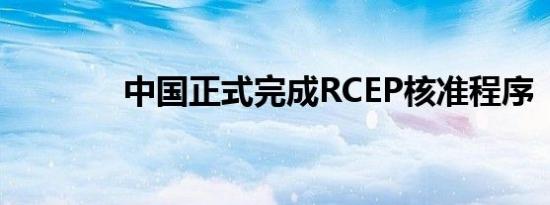 中国正式完成RCEP核准程序