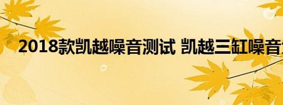 2018款凯越噪音测试 凯越三缸噪音大吗 