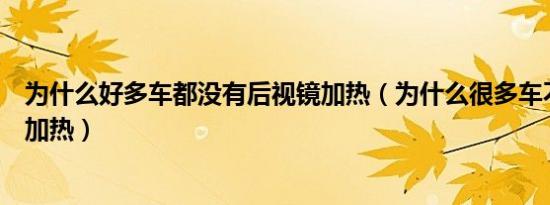 为什么好多车都没有后视镜加热（为什么很多车不配后视镜加热）