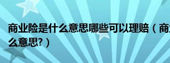 商业险是什么意思哪些可以理赔（商业险是什么意思?）