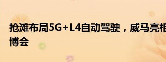 抢滩布局5G+L4自动驾驶，威马亮相2020工博会