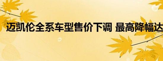 迈凯伦全系车型售价下调 最高降幅达到9万