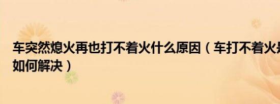 车突然熄火再也打不着火什么原因（车打不着火是什么原因如何解决）