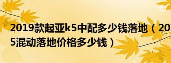 2019款起亚k5中配多少钱落地（2019起亚k5混动落地价格多少钱）