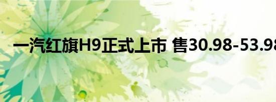 一汽红旗H9正式上市 售30.98-53.98万元