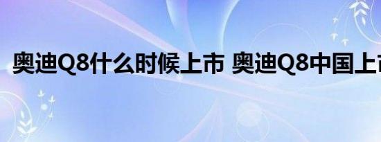 奥迪Q8什么时候上市 奥迪Q8中国上市时间