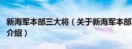 新海军本部三大将（关于新海军本部三大将的介绍）