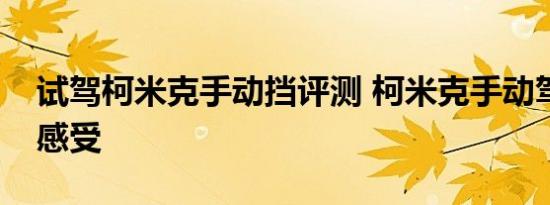 试驾柯米克手动挡评测 柯米克手动驾驶体验感受