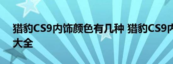 猎豹CS9内饰颜色有几种 猎豹CS9内饰颜色大全