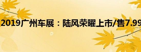 2019广州车展：陆风荣曜上市/售7.99万元起