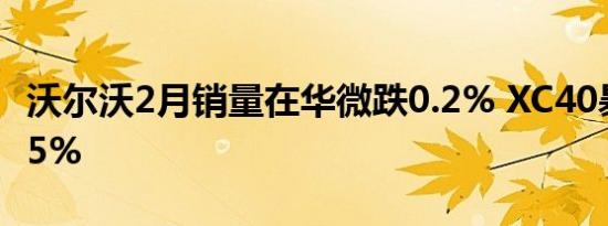 沃尔沃2月销量在华微跌0.2% XC40暴涨417.5%