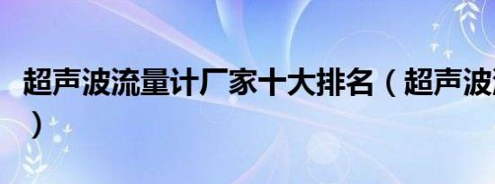 超声波流量计厂家十大排名（超声波流量计仪）