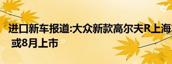 进口新车报道:大众新款高尔夫R上海车展亮相 或8月上市