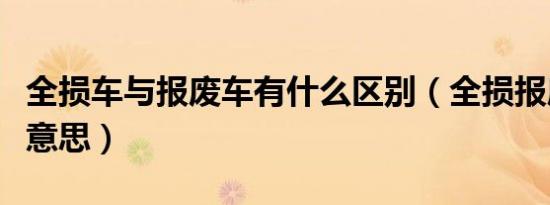 全损车与报废车有什么区别（全损报废车什么意思）