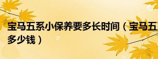 宝马五系小保养要多长时间（宝马五系小保养多少钱）