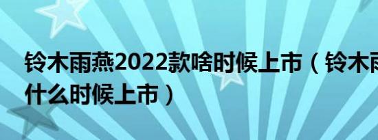 铃木雨燕2022款啥时候上市（铃木雨燕新款什么时候上市）