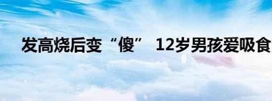 发高烧后变“傻” 12岁男孩爱吸食汽油