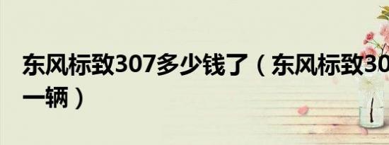 东风标致307多少钱了（东风标致307多少钱一辆）