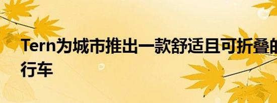 Tern为城市推出一款舒适且可折叠的电动自行车