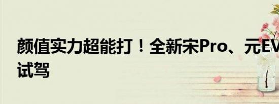 颜值实力超能打！全新宋Pro、元EV“超感”试驾