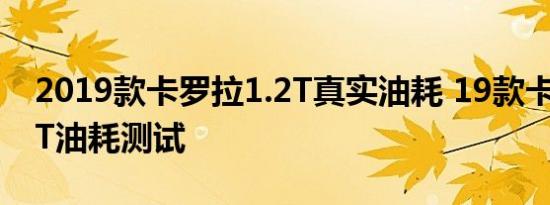 2019款卡罗拉1.2T真实油耗 19款卡罗拉1.2T油耗测试