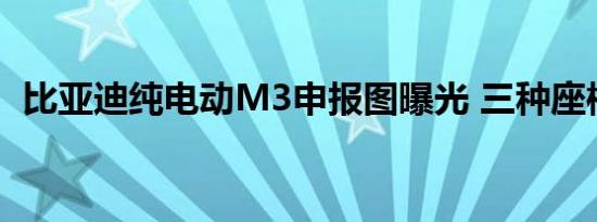 比亚迪纯电动M3申报图曝光 三种座椅布局