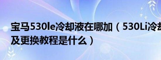 宝马530le冷却液在哪加（530Li冷却液加注及更换教程是什么）