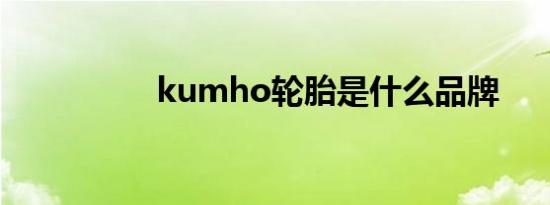 kumho轮胎是什么品牌