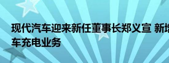 现代汽车迎来新任董事长郑义宣 新增电动汽车充电业务