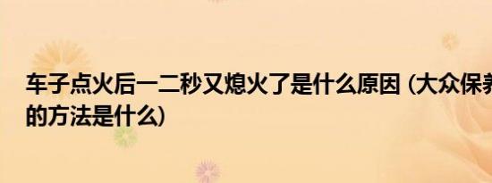 车子点火后一二秒又熄火了是什么原因 (大众保养复位归零的方法是什么)