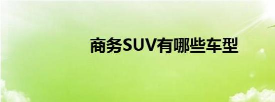 商务SUV有哪些车型