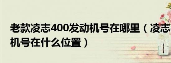 老款凌志400发动机号在哪里（凌志400发动机号在什么位置）